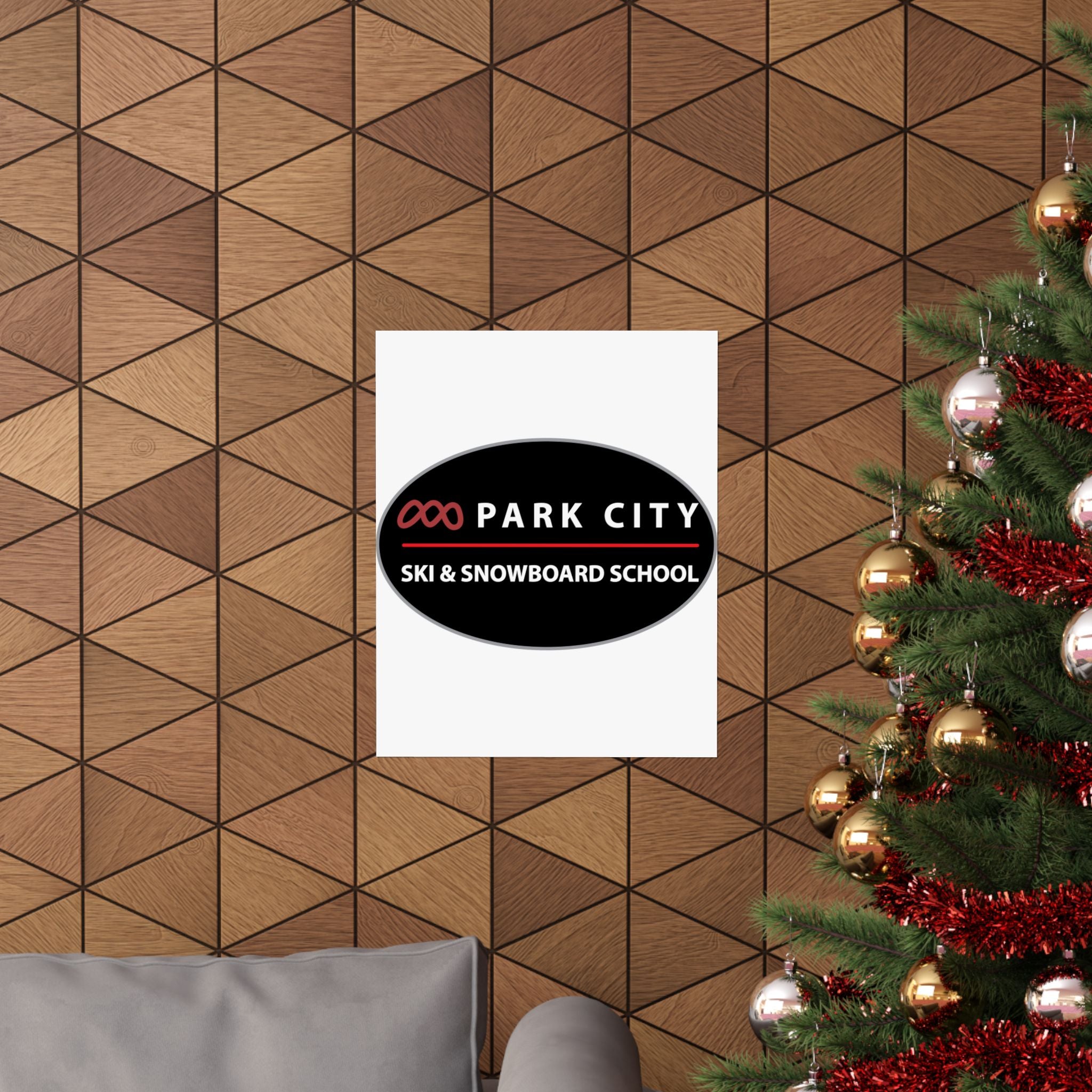 Park City Ski & Snowboard School Logo (Oval) Poster — Vertical Matte Print