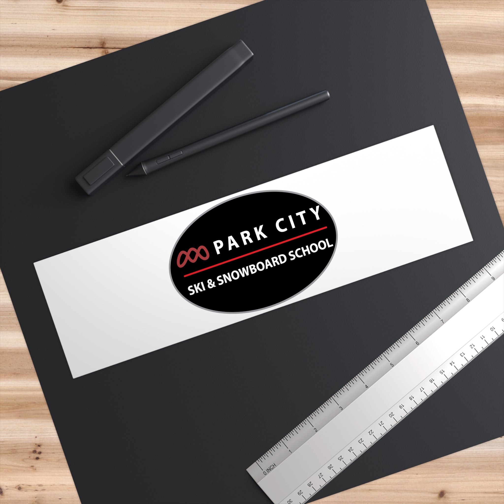 Park City Ski & Snowboard School Logo (Oval) Bumper Sticker Logo Decal