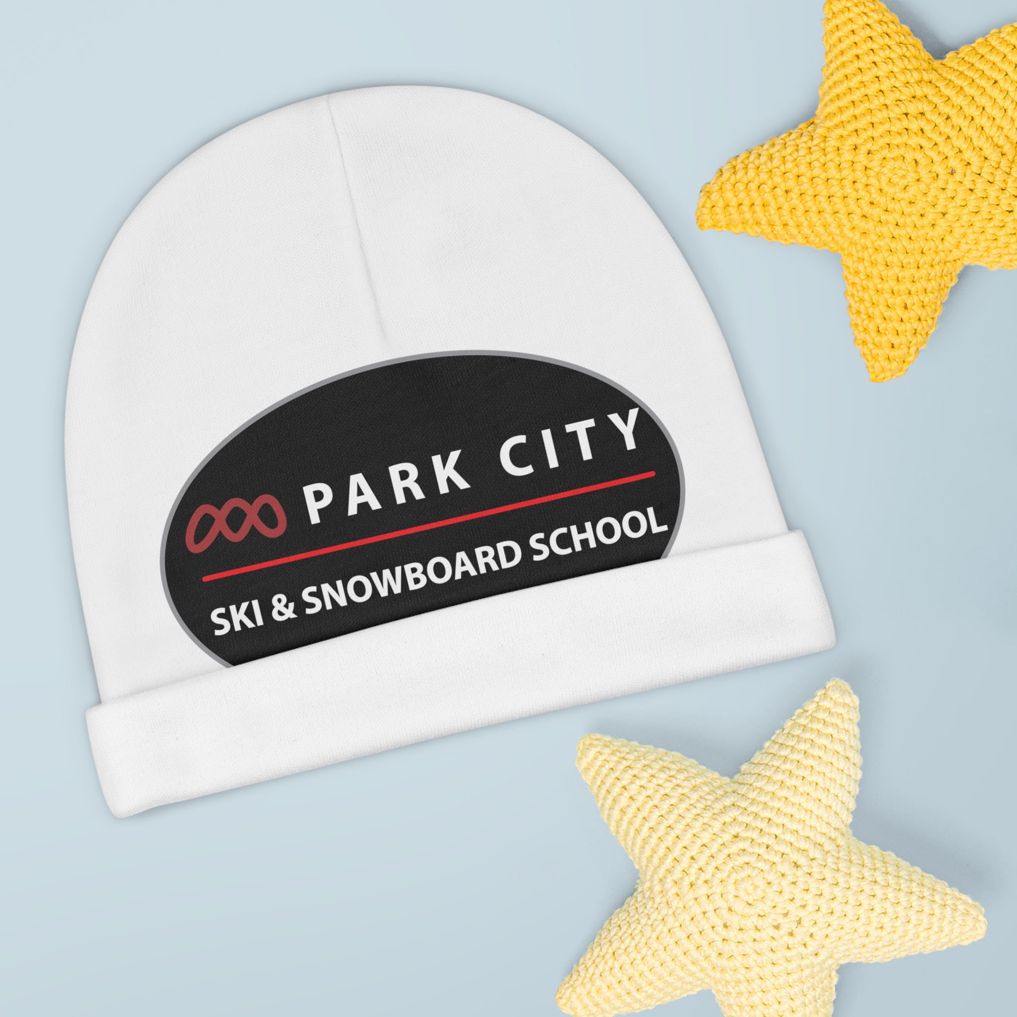 Baby Beanie — Park City Ski & Snowboard School Logo (Oval), Infant Knit Hat
