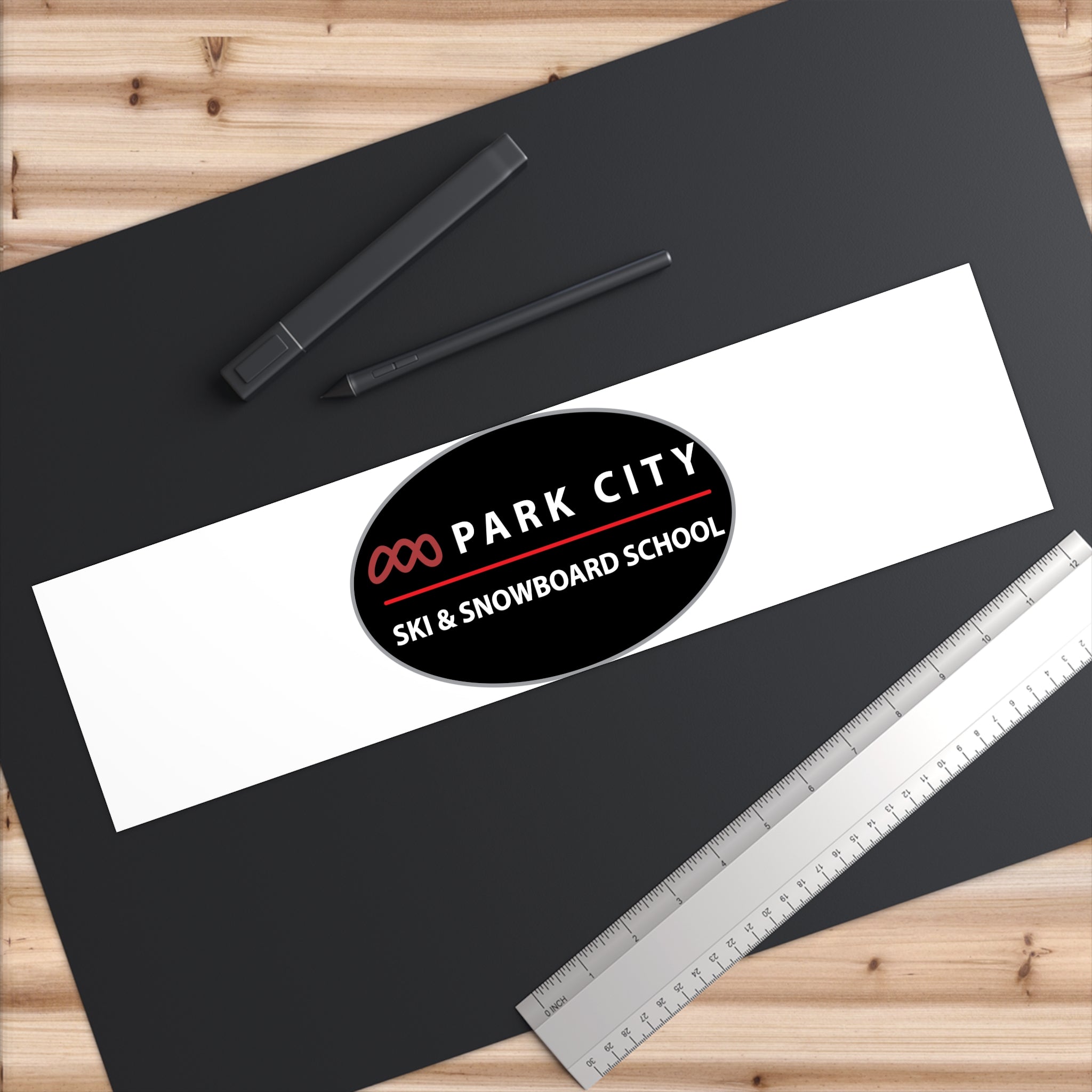Park City Ski & Snowboard School Logo (Oval) Bumper Sticker Logo Decal