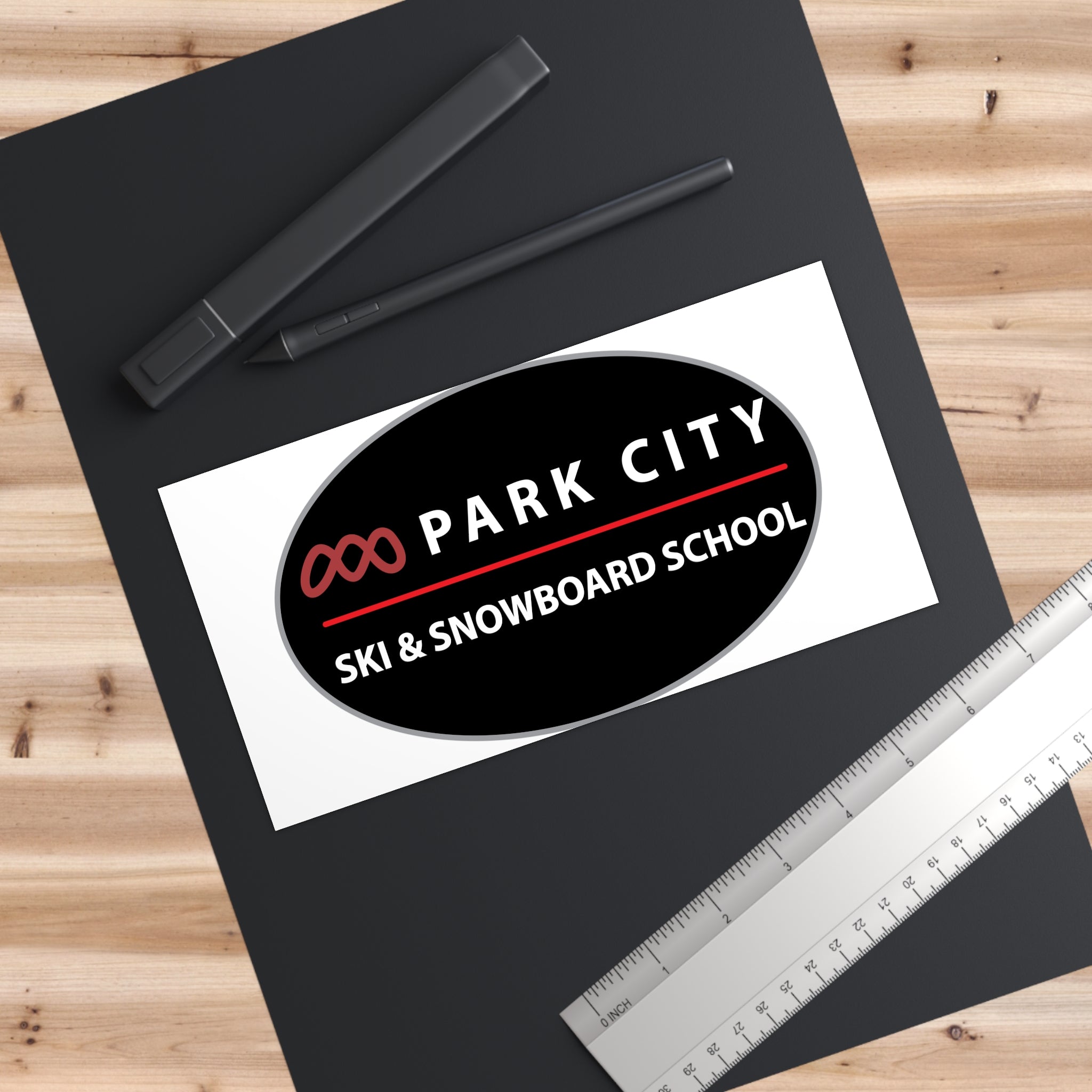 Park City Ski & Snowboard School Logo (Oval) Bumper Sticker Logo Decal