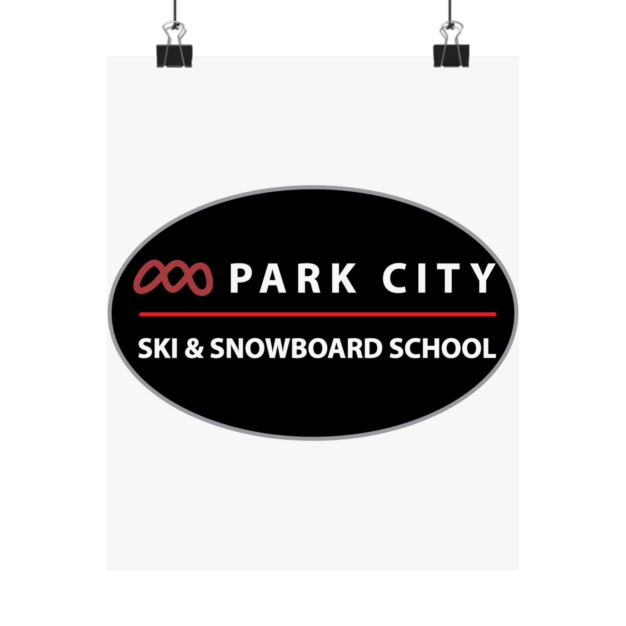 Park City Ski & Snowboard School Logo (Oval) Poster — Vertical Matte Print