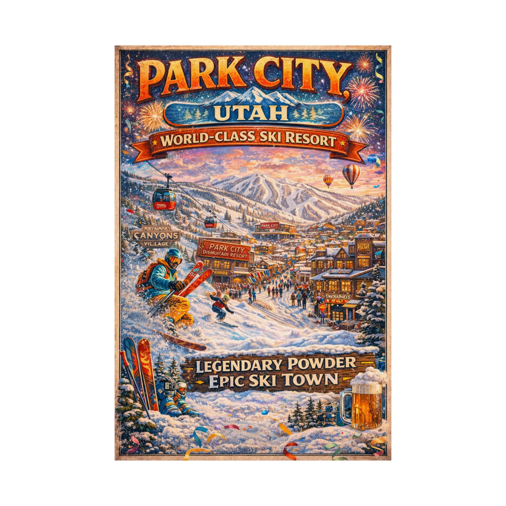 Park City Utah Ski Poster — Legendary Powder Vertical Matte Print