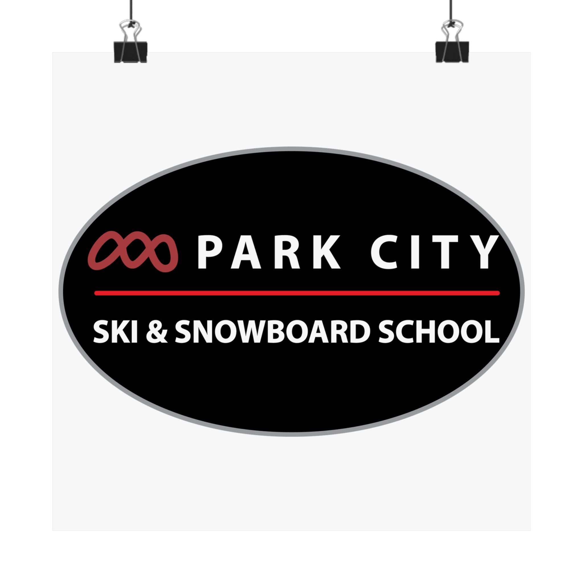 Park City Ski & Snowboard School Logo (Oval) Poster — Vertical Matte Print