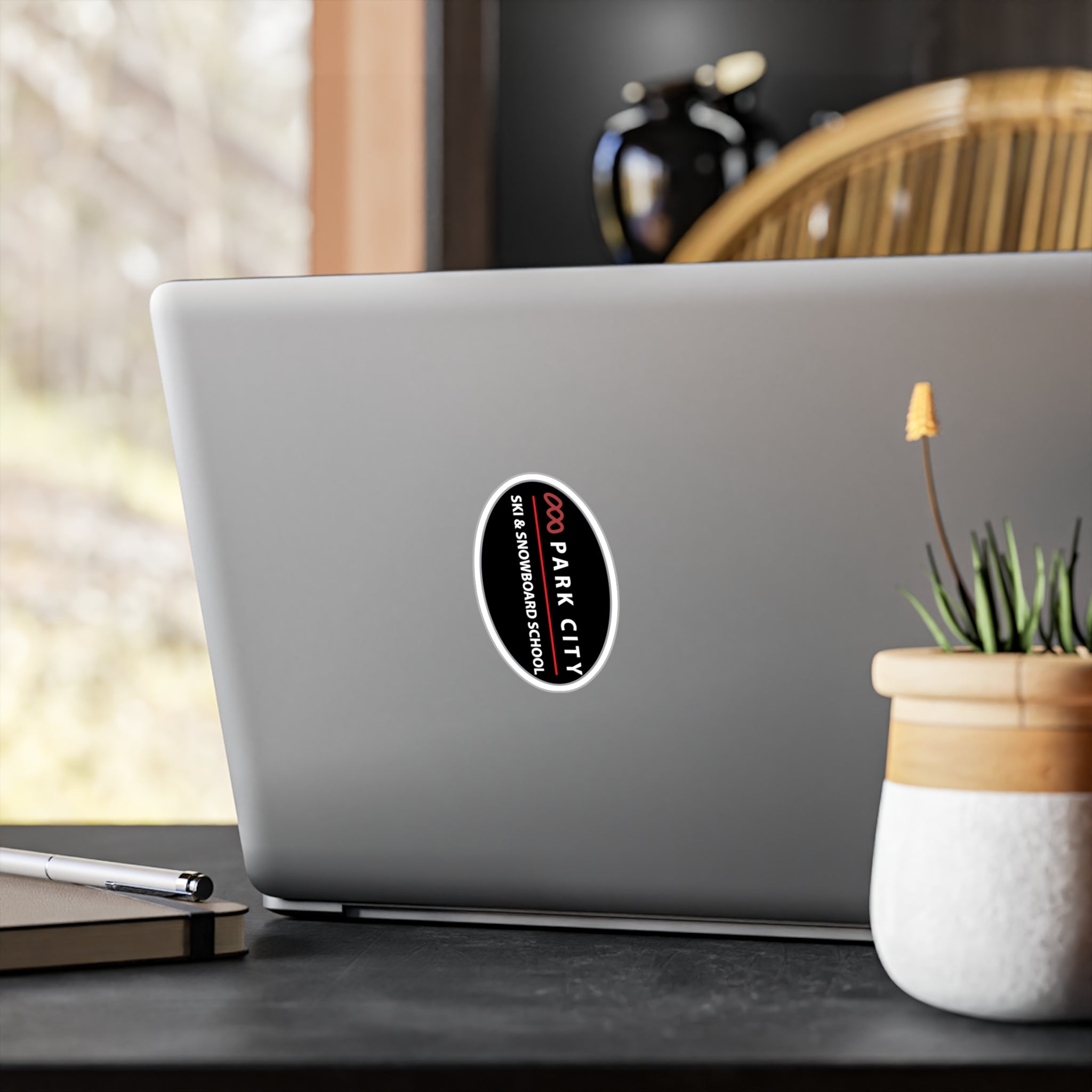 Park City Vinyl Decal Sticker — Park City Ski & Snowboard School Logo (Oval) Sticker for Laptops, Water Bottles & Windows