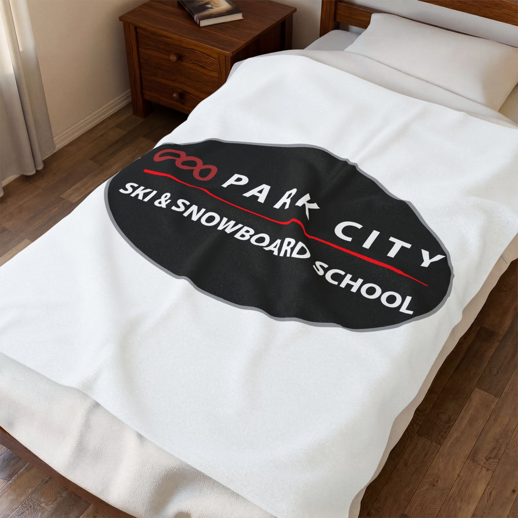 Park City Ski & Snowboard School Logo (Oval), Velveteen Plush Blanket