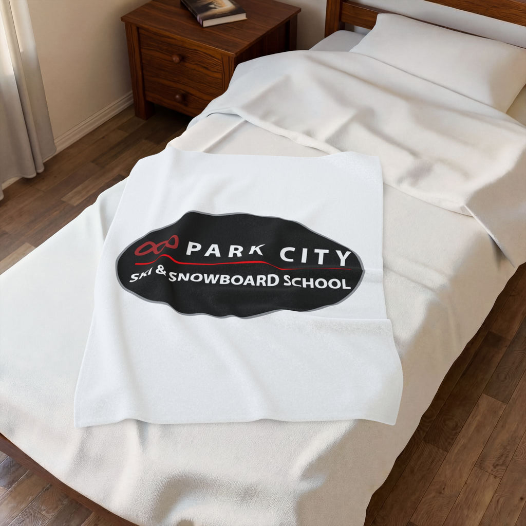Park City Ski & Snowboard School Logo (Oval), Velveteen Plush Blanket