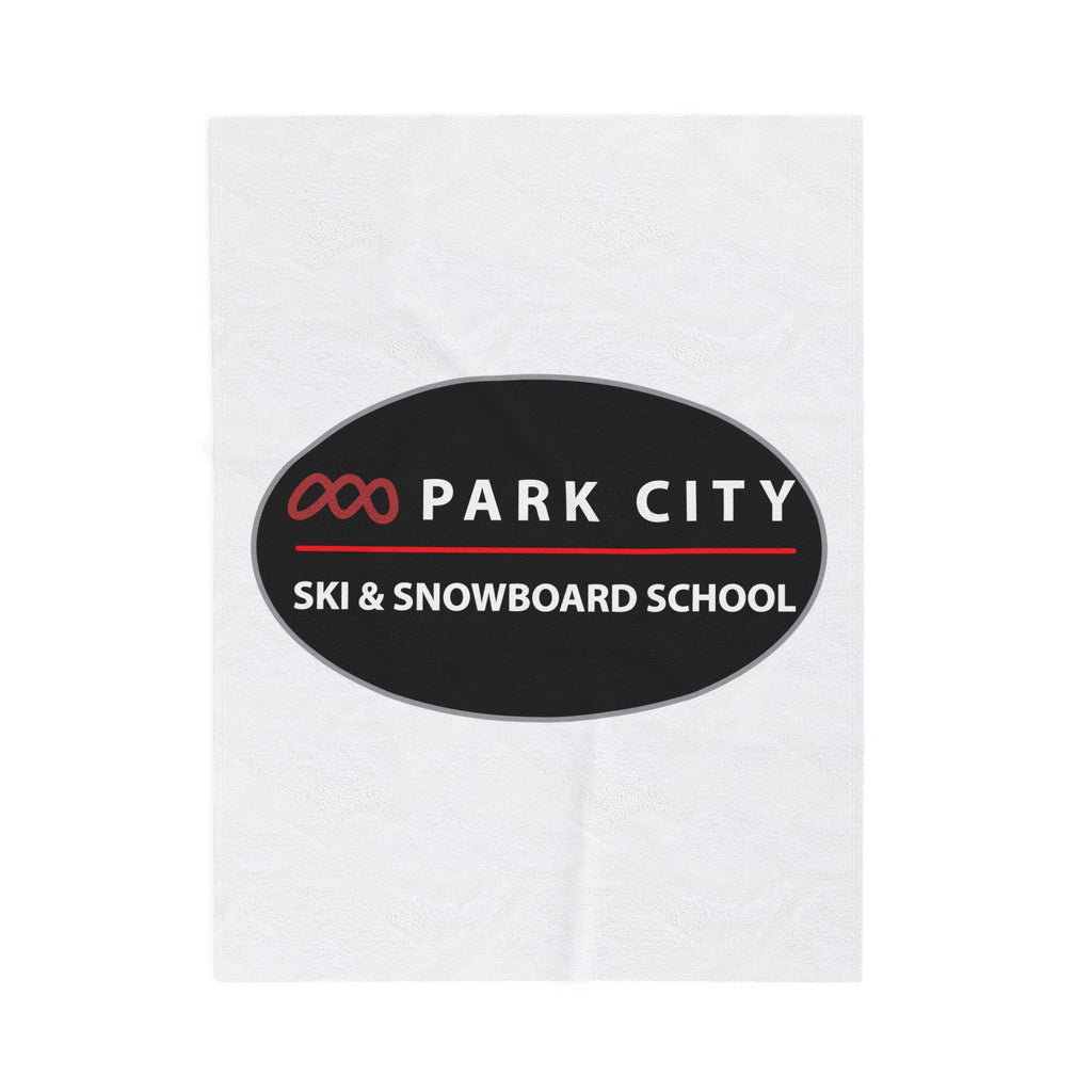 Park City Ski & Snowboard School Logo (Oval), Velveteen Plush Blanket