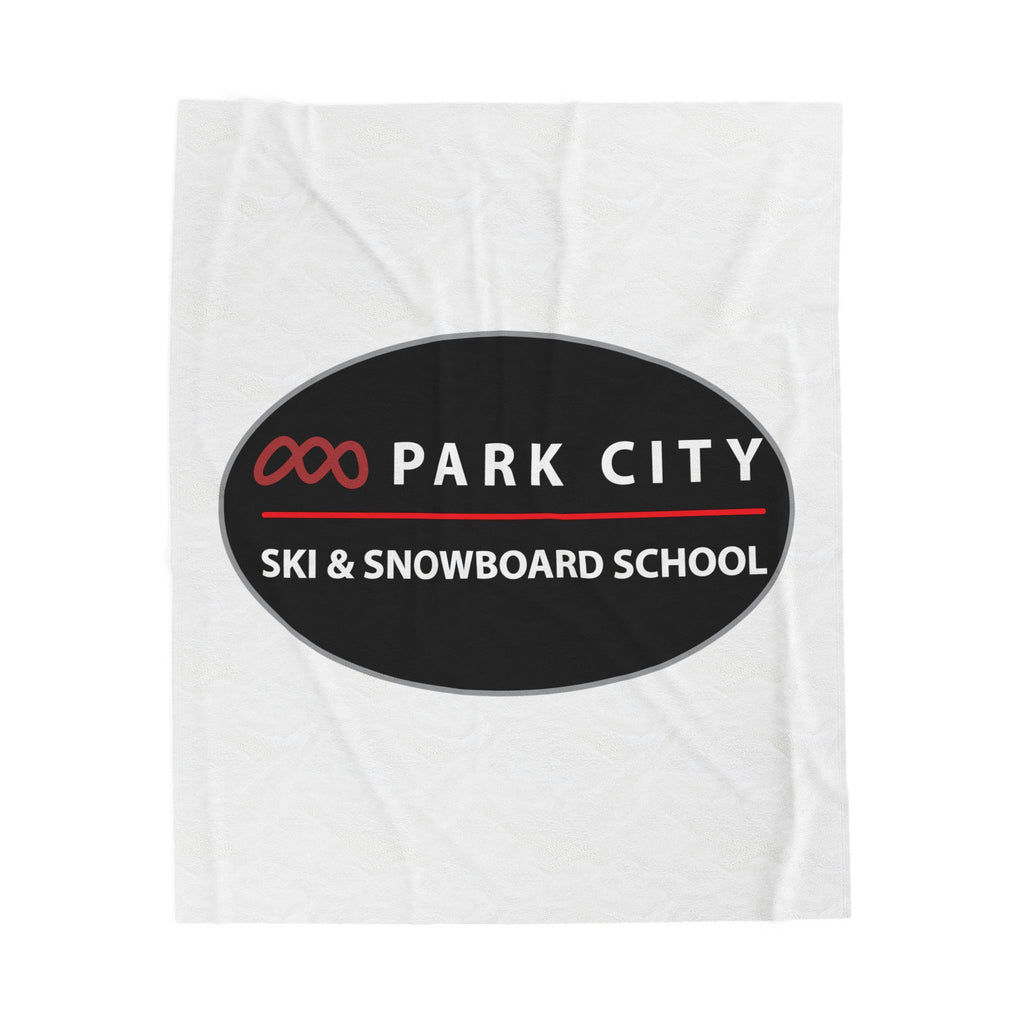 Park City Ski & Snowboard School Logo (Oval), Velveteen Plush Blanket
