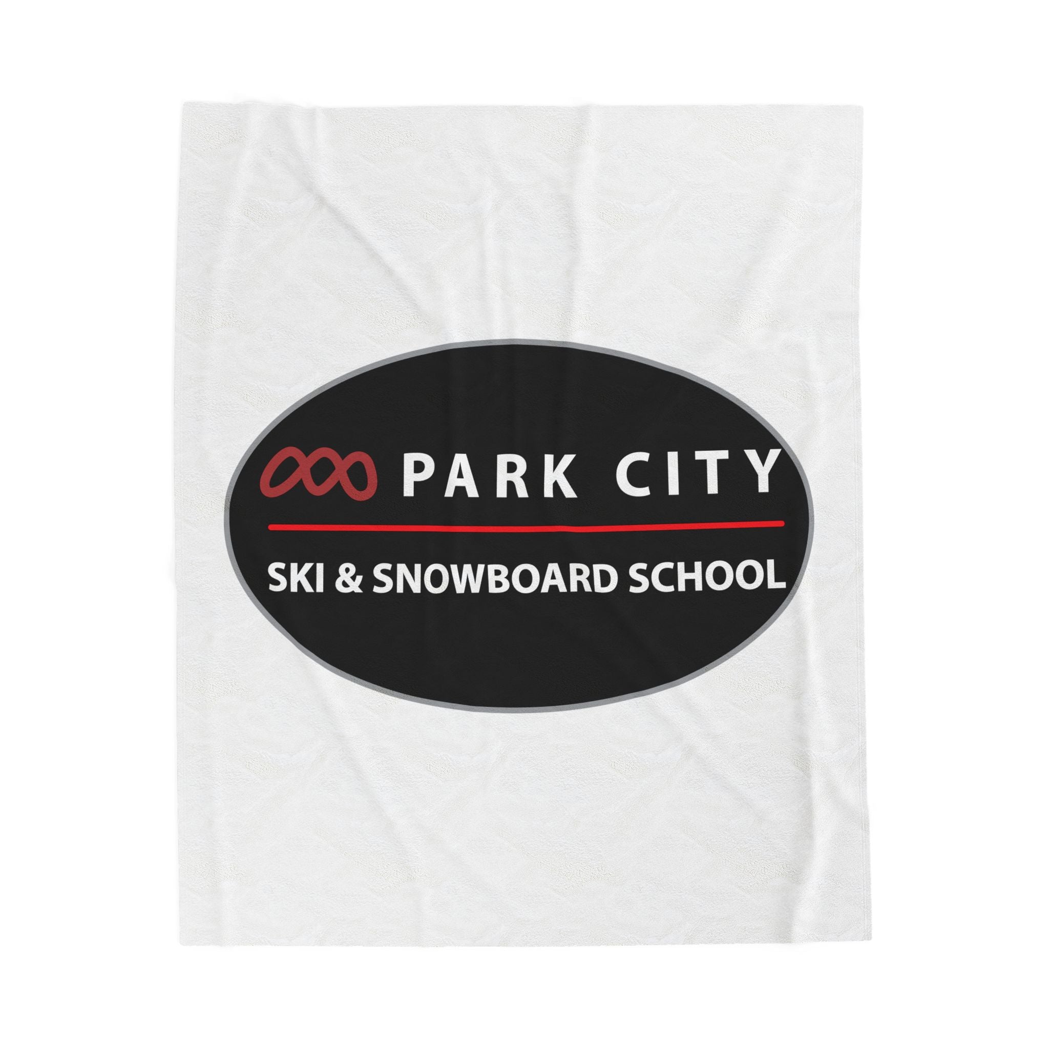 Park City Ski & Snowboard School Logo (Oval), Velveteen Plush Blanket
