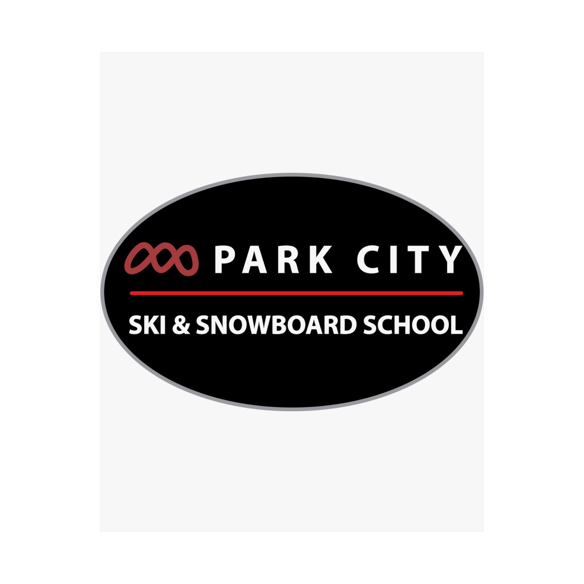 Park City Ski & Snowboard School Logo (Oval) Poster — Vertical Matte Print