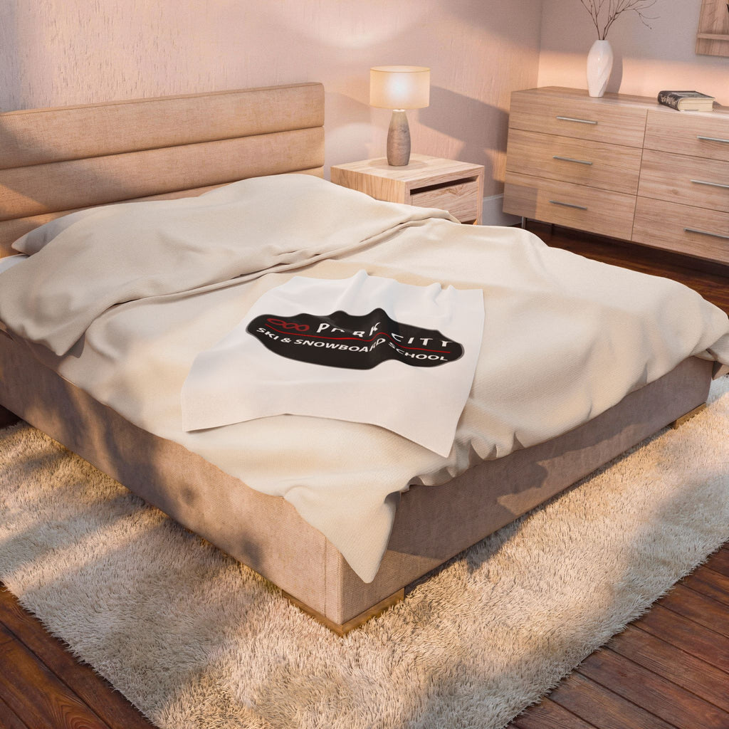 Park City Ski & Snowboard School Logo (Oval), Velveteen Plush Blanket