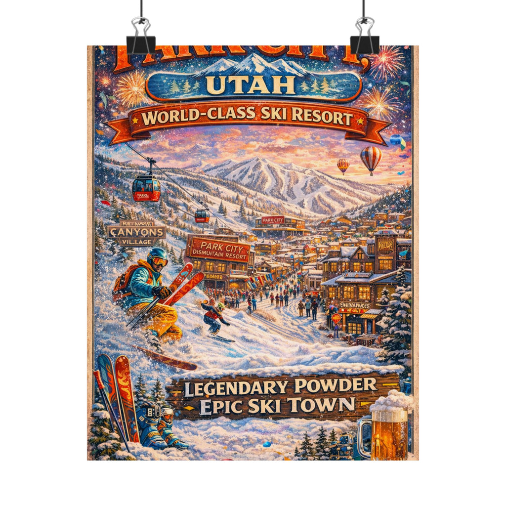 Park City Utah Ski Poster — Legendary Powder Vertical Matte Print
