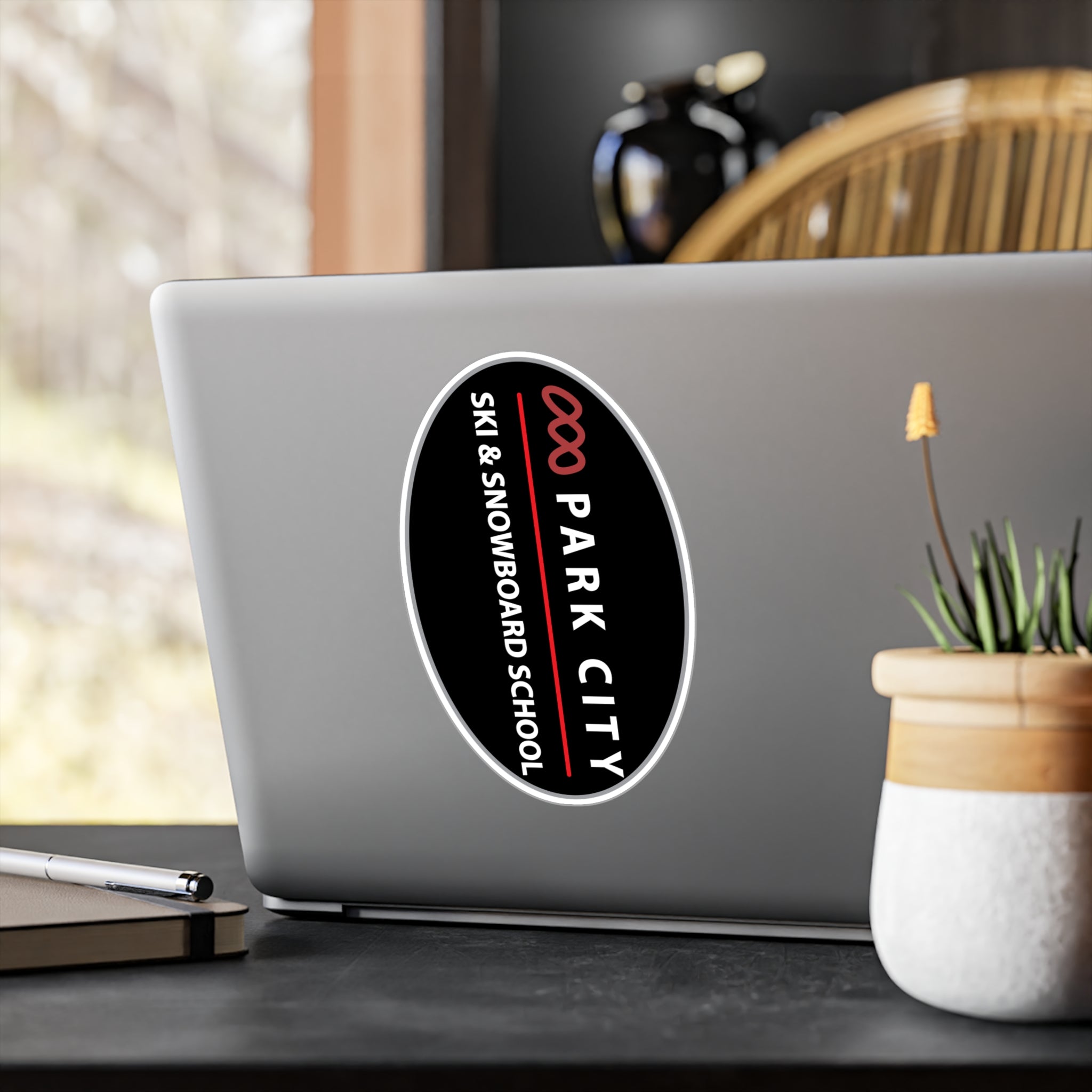 Park City Vinyl Decal Sticker — Park City Ski & Snowboard School Logo (Oval) Sticker for Laptops, Water Bottles & Windows