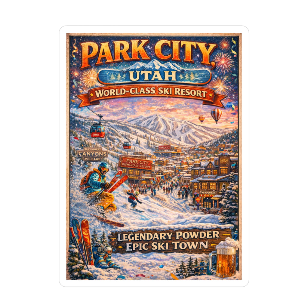 Park City Utah Ski Resort Vinyl Sticker — Legendary Powder Kiss-Cut Decal
