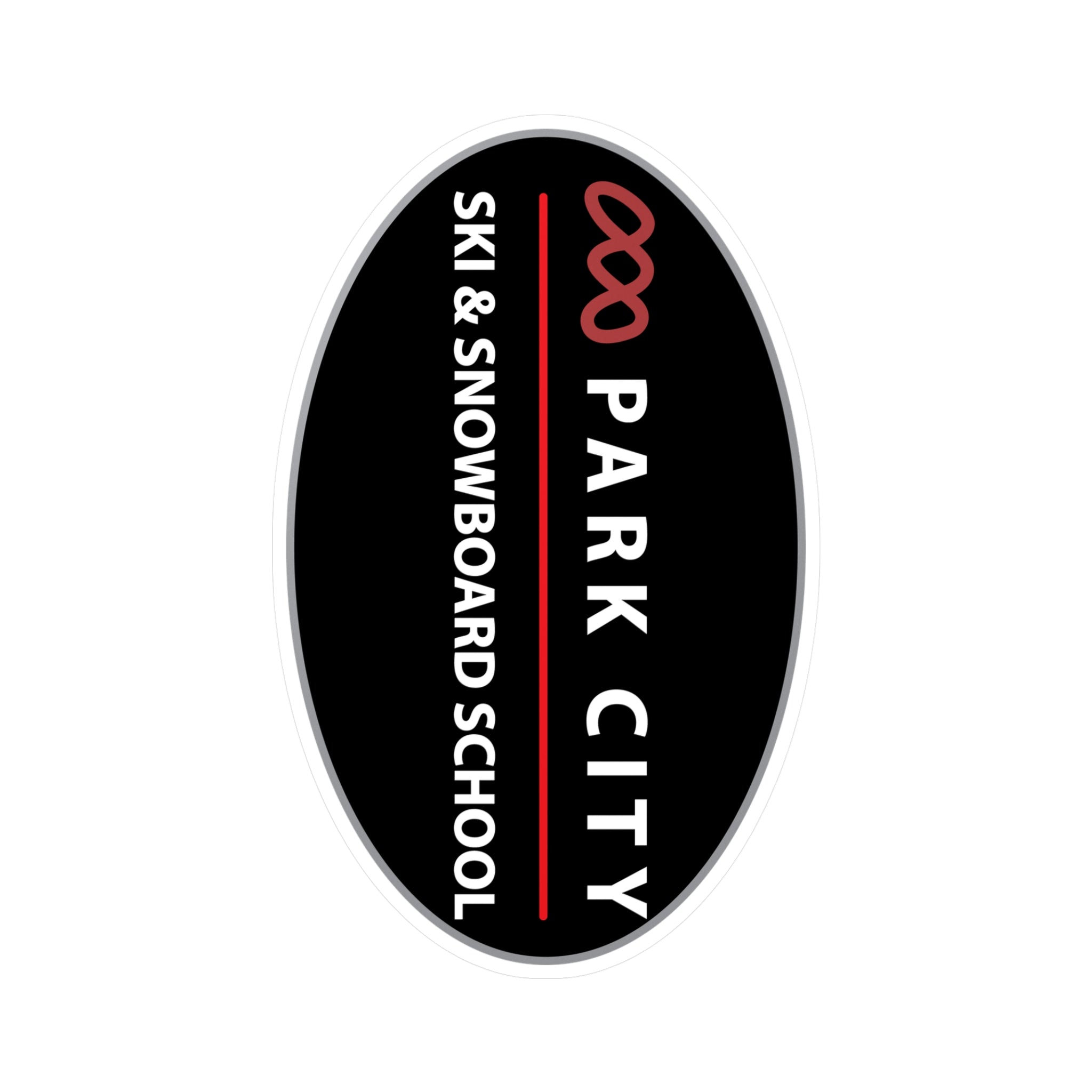 Park City Vinyl Decal Sticker — Park City Ski & Snowboard School Logo (Oval) Sticker for Laptops, Water Bottles & Windows