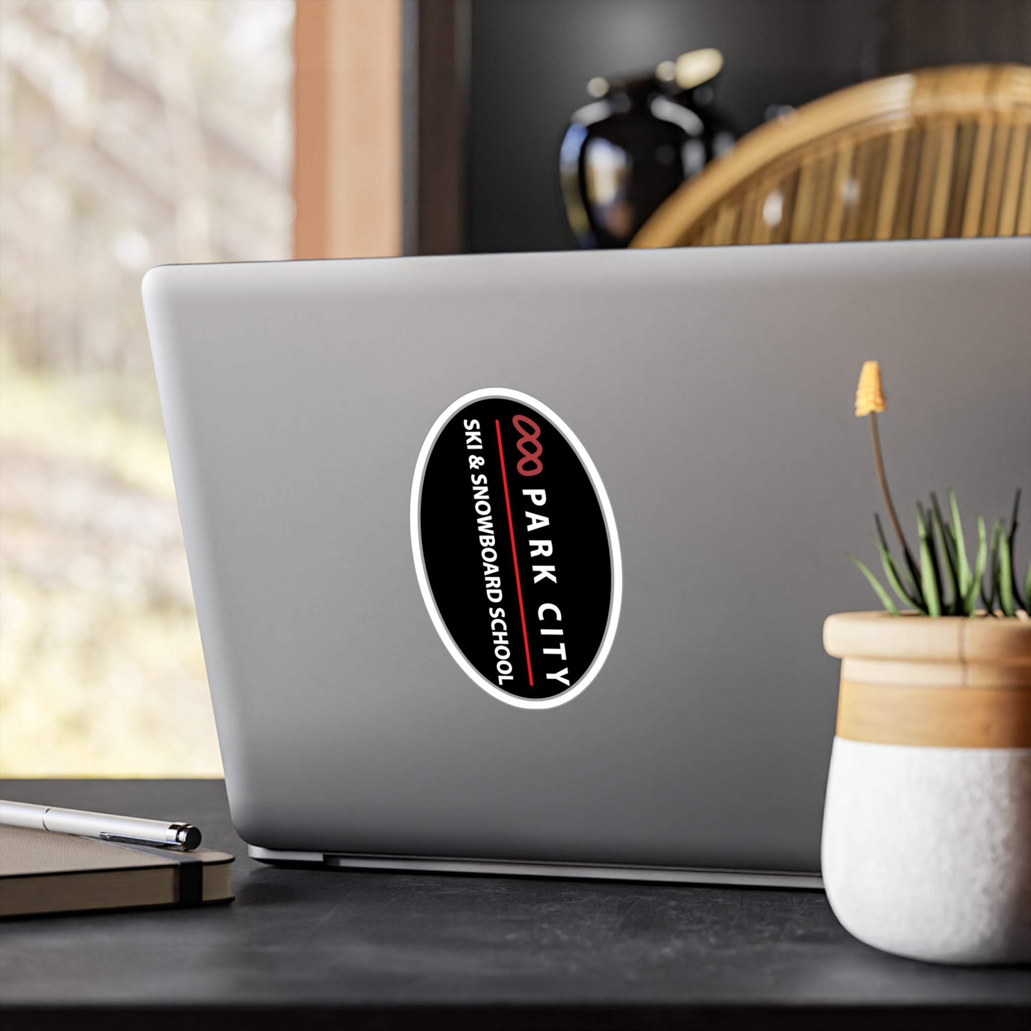 Park City Vinyl Decal Sticker — Park City Ski & Snowboard School Logo (Oval) Sticker for Laptops, Water Bottles & Windows